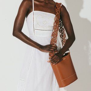 Siobhan Macrame Strap Bucket Bag | Brown